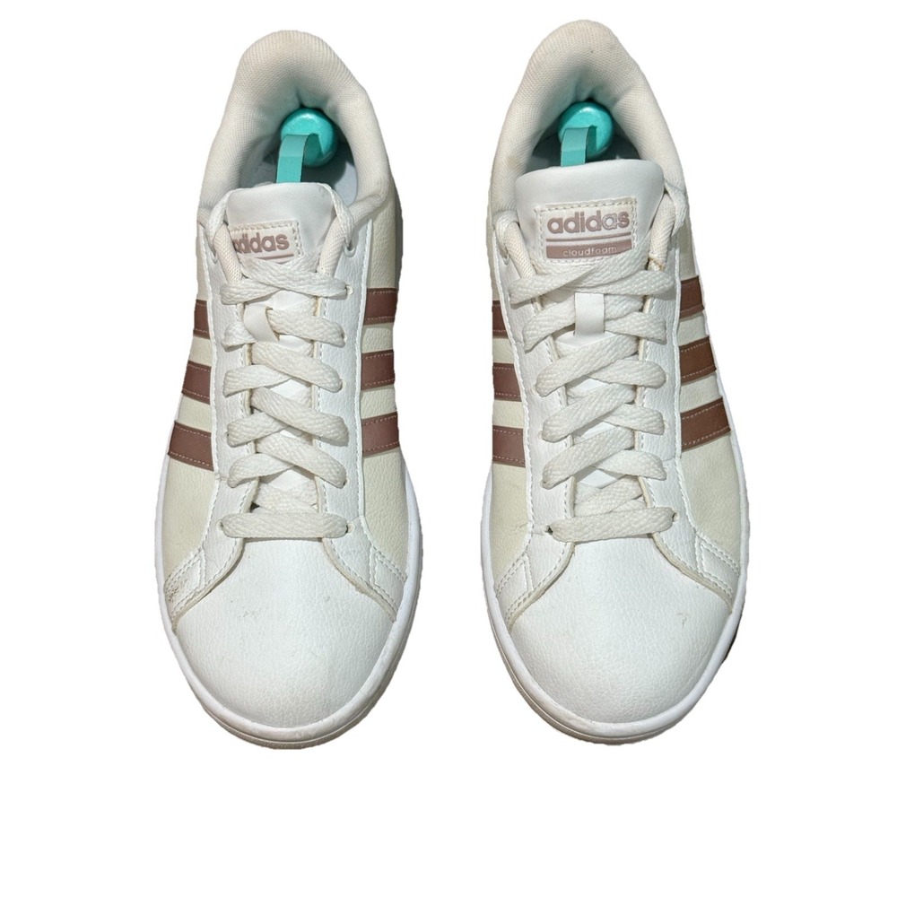 Adidas Ortholite Float Women's Cloudfoam Leather Sneakers Stripes Size 7.5 EUC